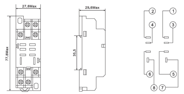 8 Pin Relay Base Diagram (PTF08A) – Jin Kou Direct Automotive Relays 12V Jin Kou Direct